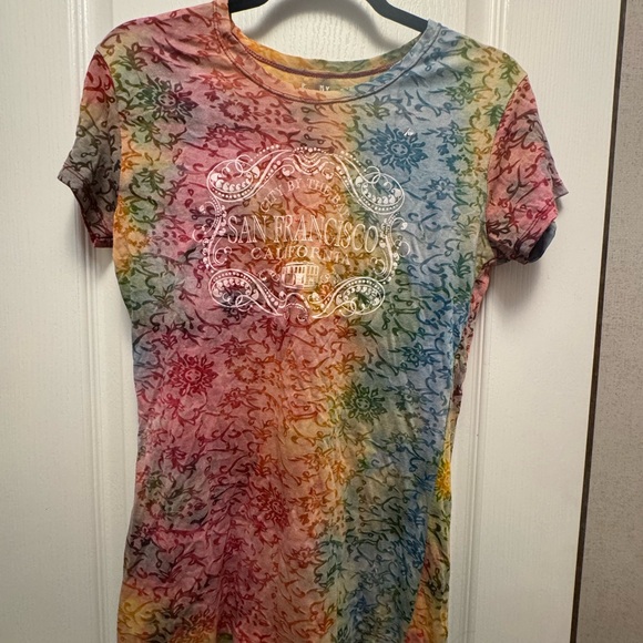 MV Sport Multicolor Tie-Dye Women's Sheer Tee - Picture 1 of 4